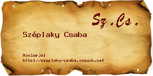 Széplaky Csaba névjegykártya