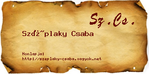 Széplaky Csaba névjegykártya