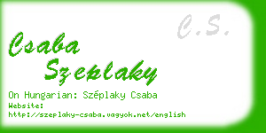 csaba szeplaky business card